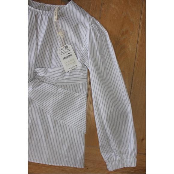 Zara Girls Knotted Striped Long Sleeve Top 11-12 - Picture 3 of 8
